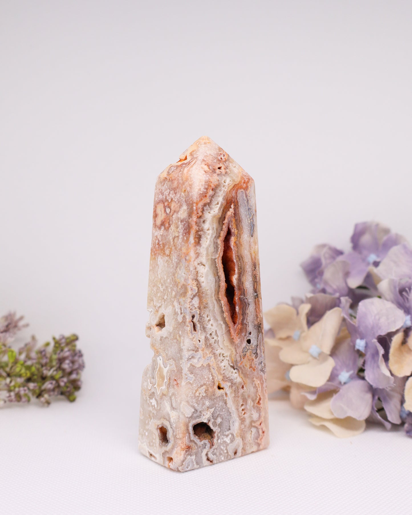 Pink Crazy Lace Agate Tower #19