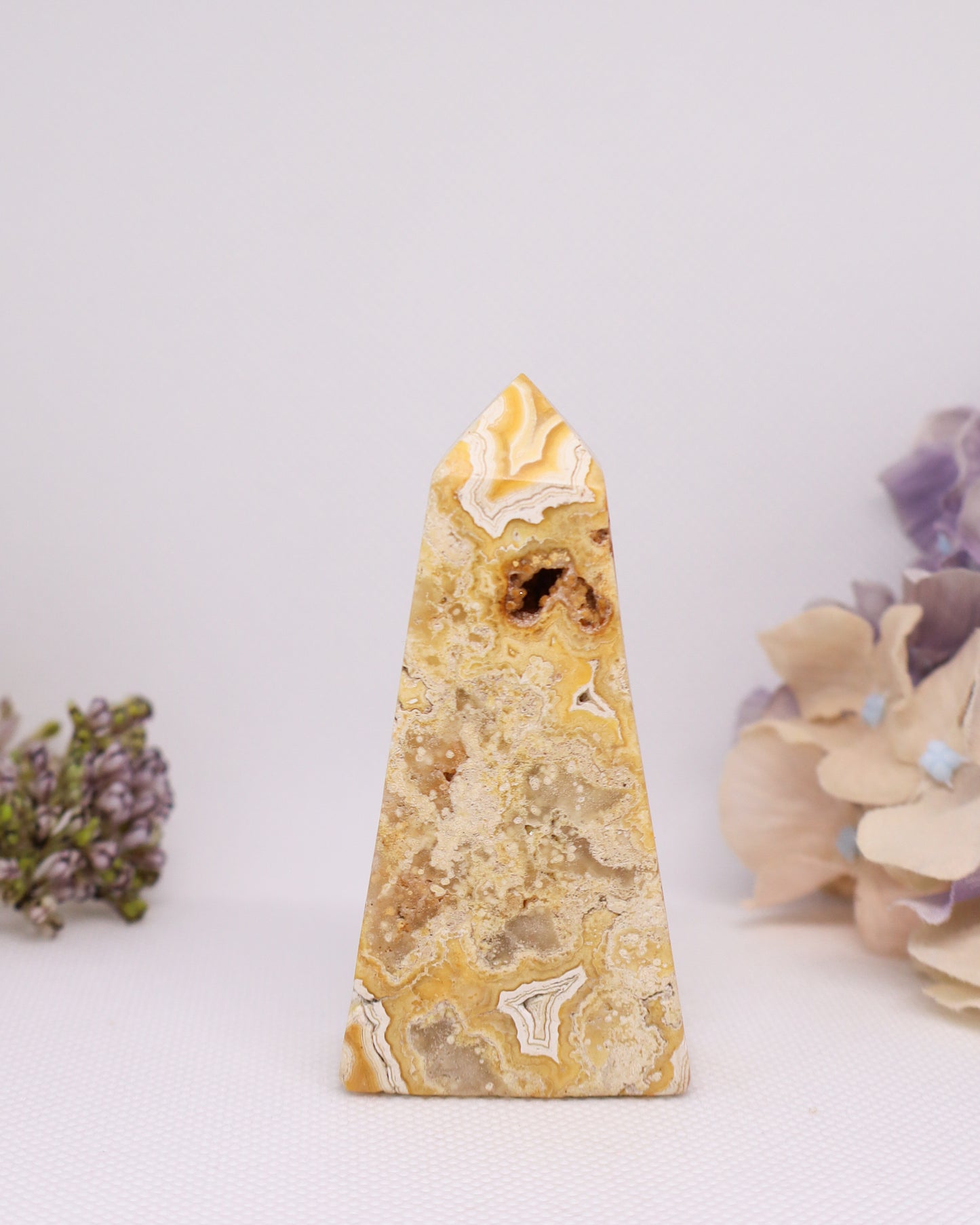Yellow Crazy Lace Agate Tower #7