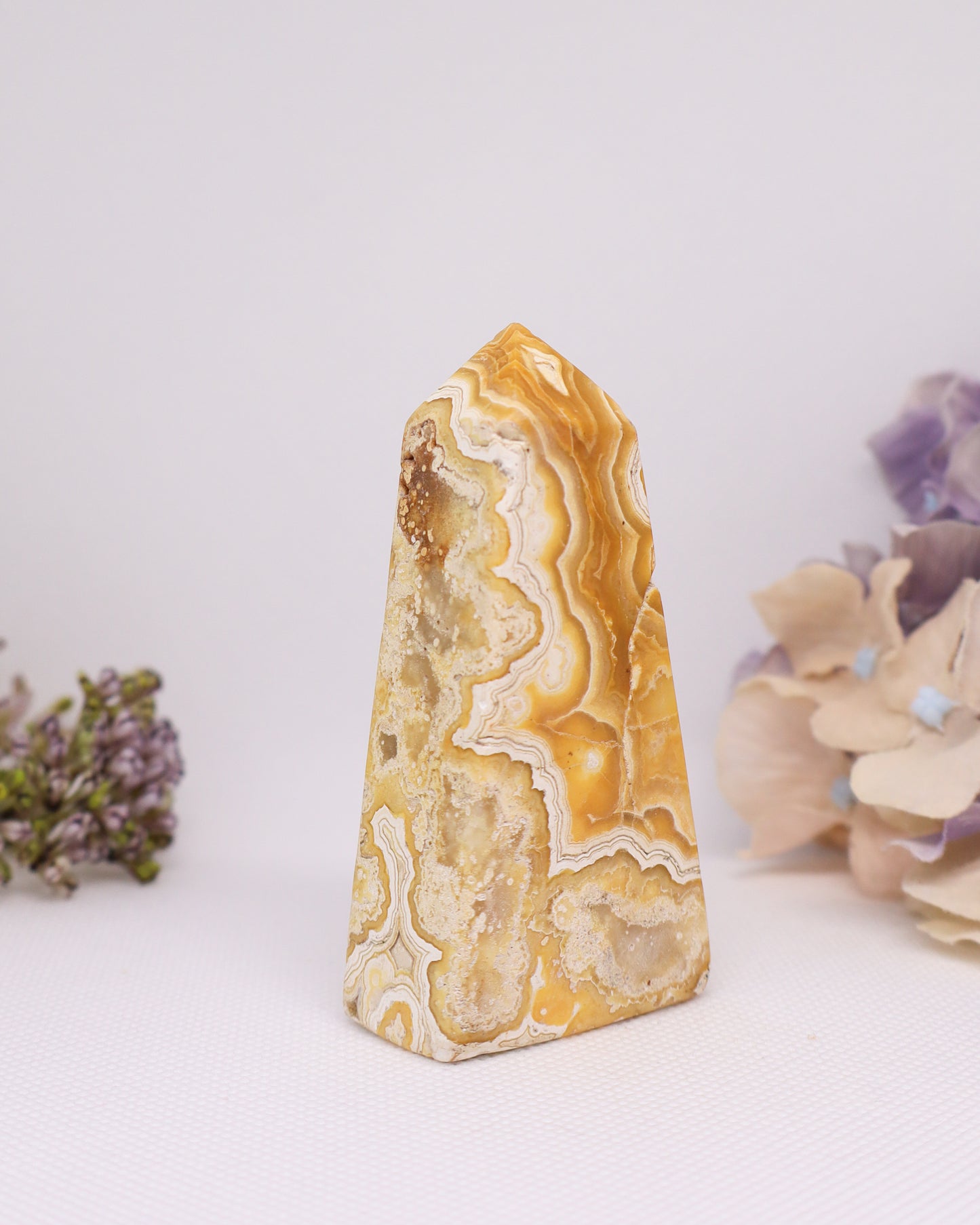 Yellow Crazy Lace Agate Tower #7