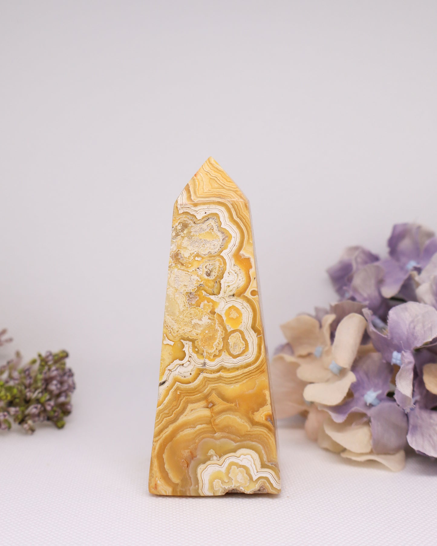 Yellow Crazy Lace Agate Tower #8