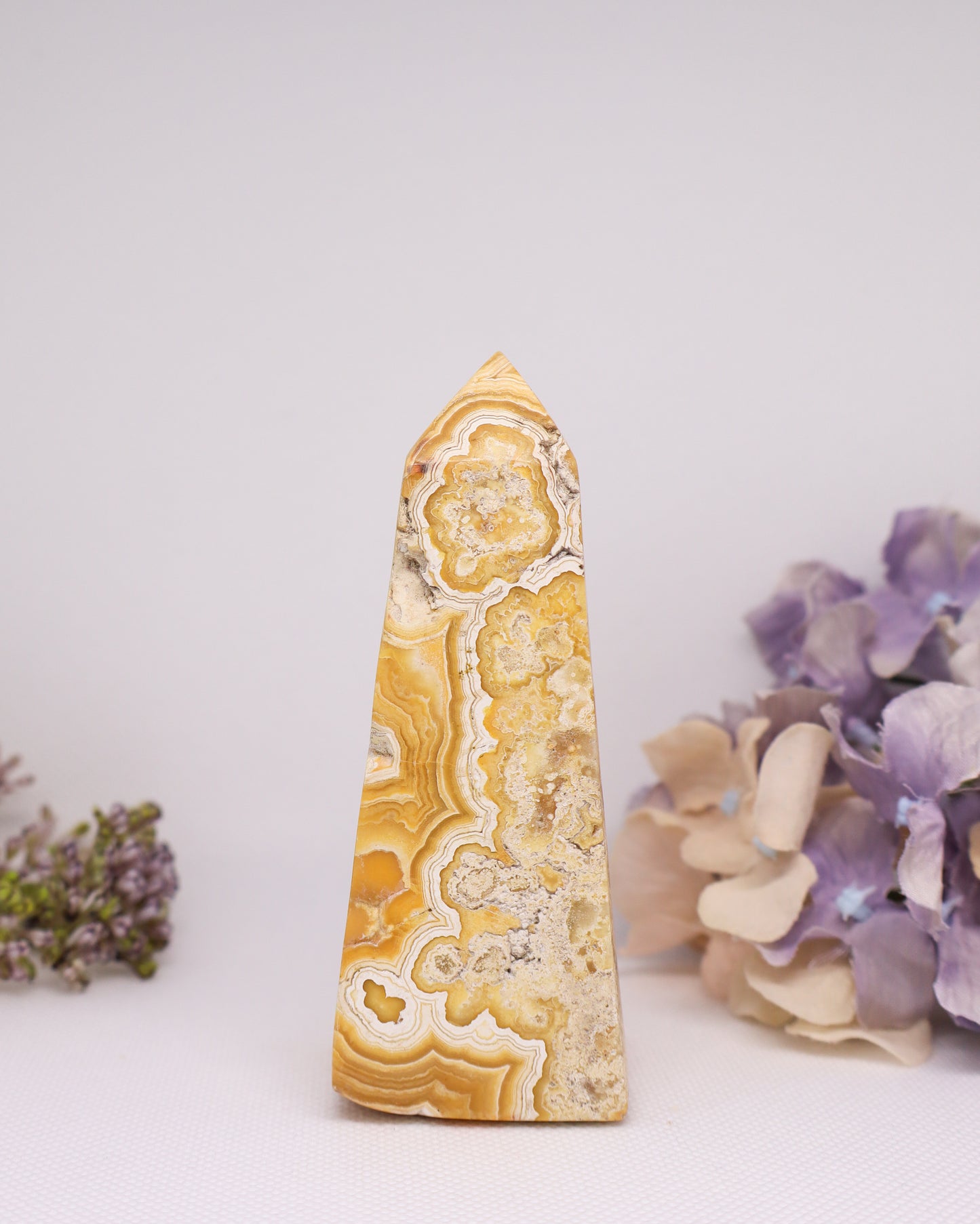 Yellow Crazy Lace Agate Tower #8