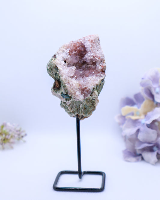 Pink Amethyst Geode on Stand #16