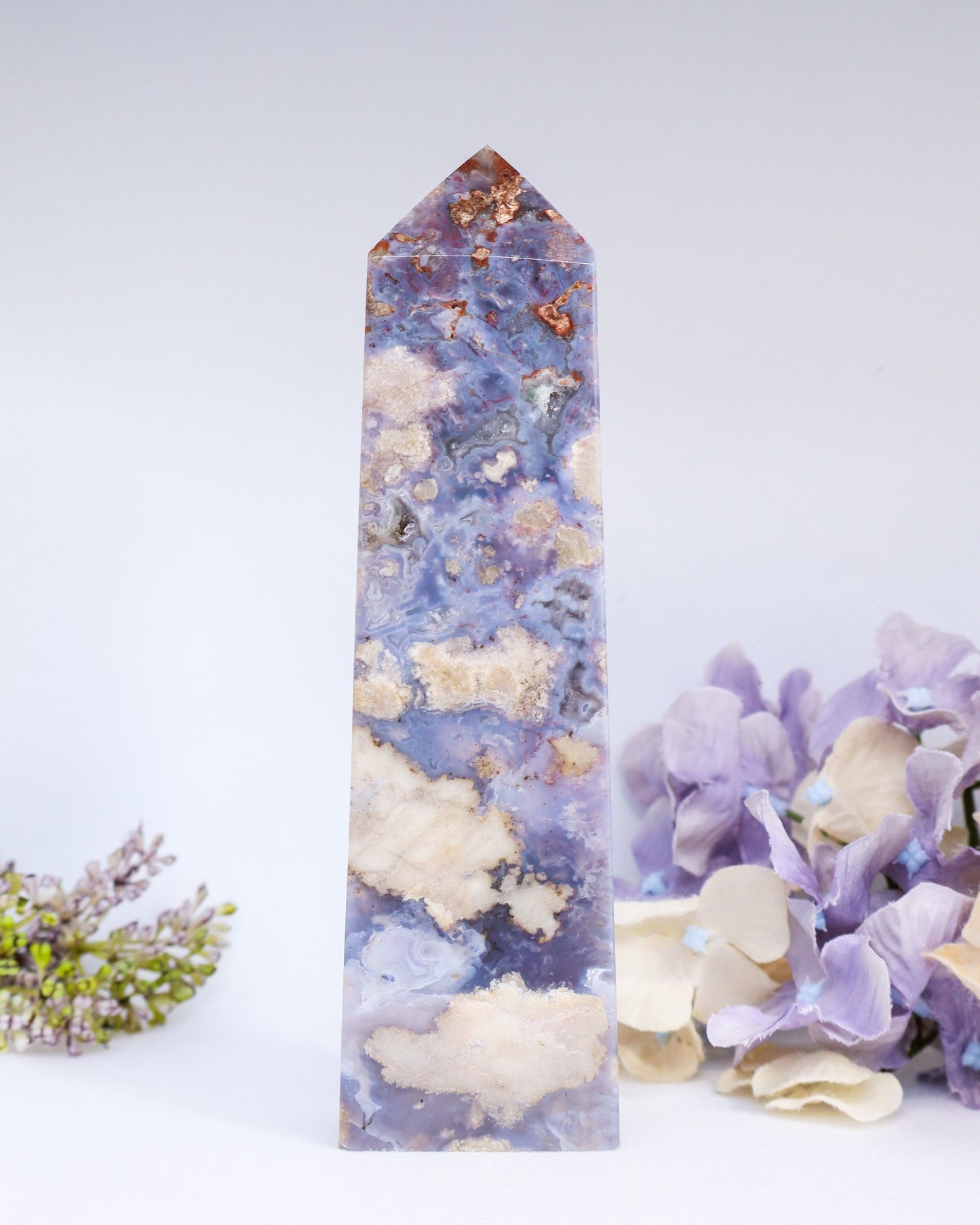 Blue Flower Agate Tower #5