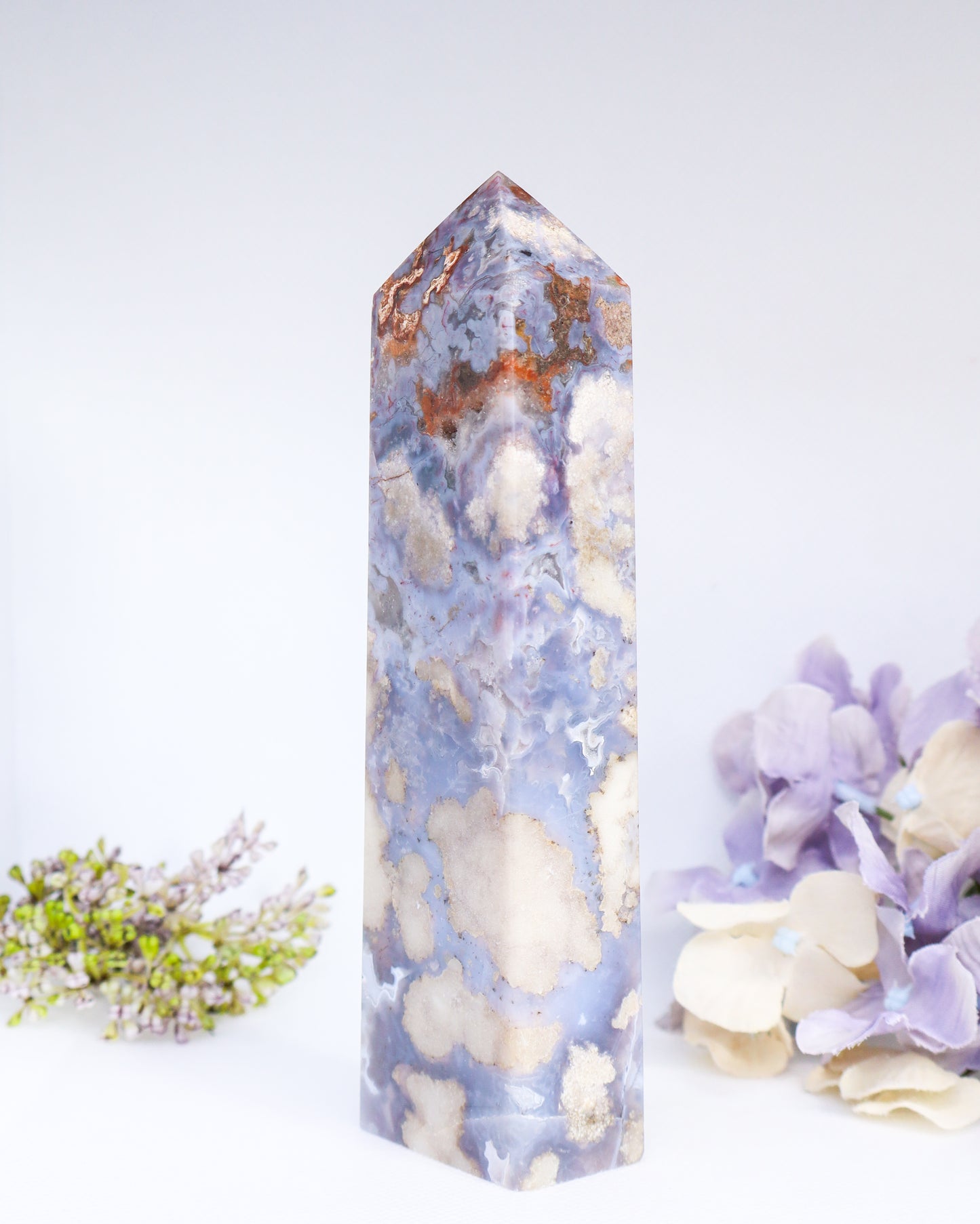 Blue Flower Agate Tower #5
