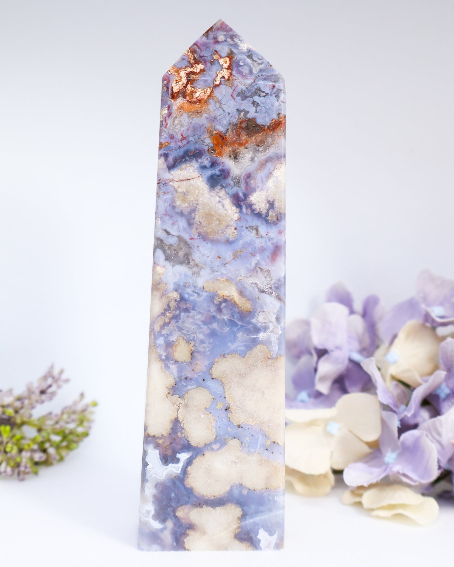 Blue Flower Agate Tower #5