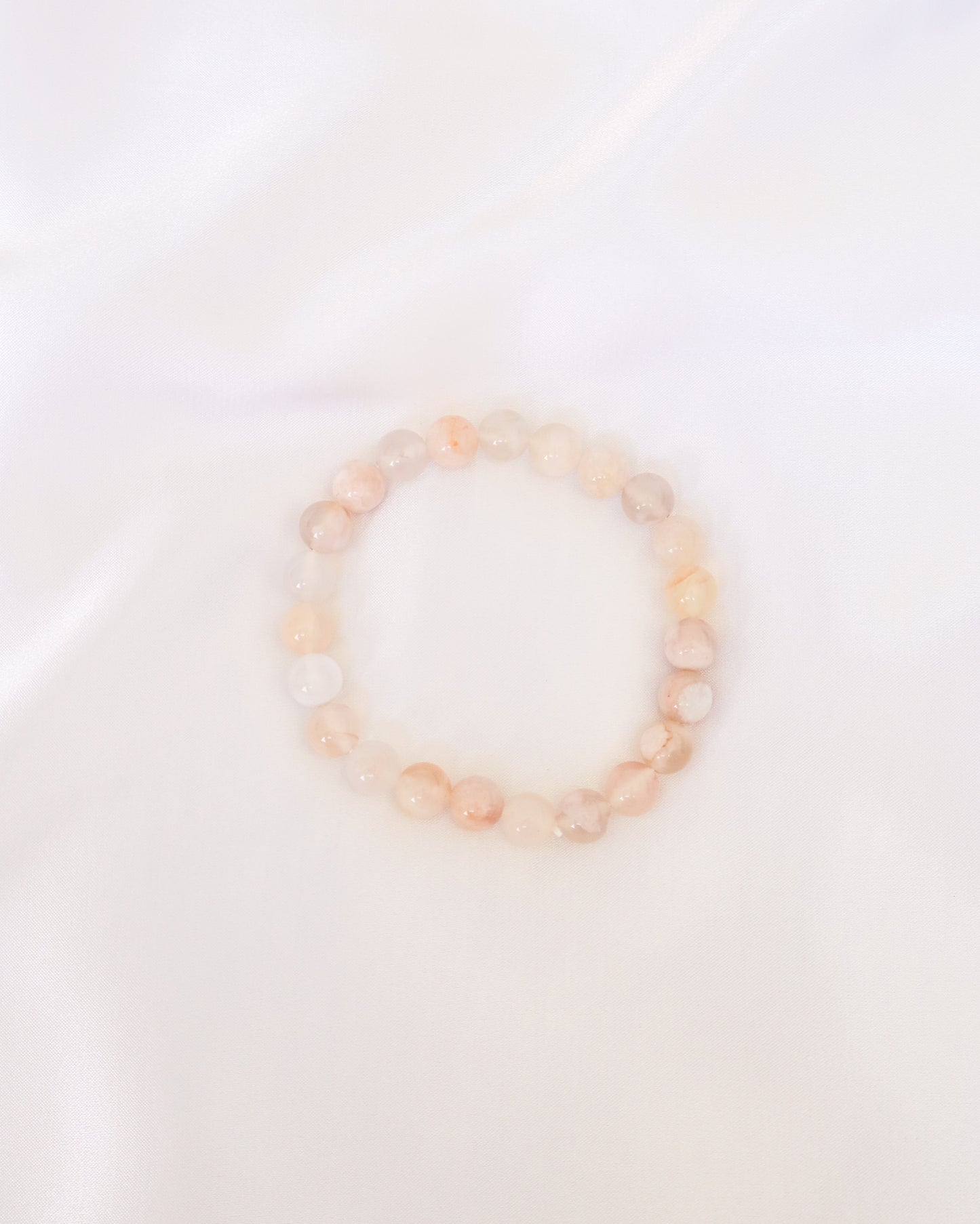 Flower Agate Beaded Bracelet