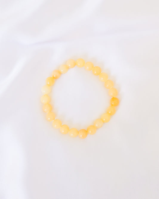 Orange Calcite Beaded Bracelet