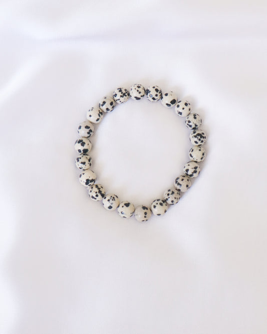 Dalmatian Jasper Beaded Bracelet