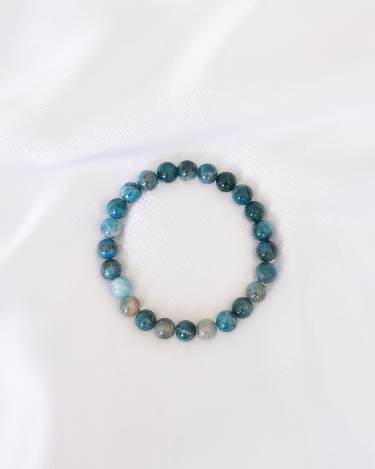 Blue Apatite Beaded Bracelet