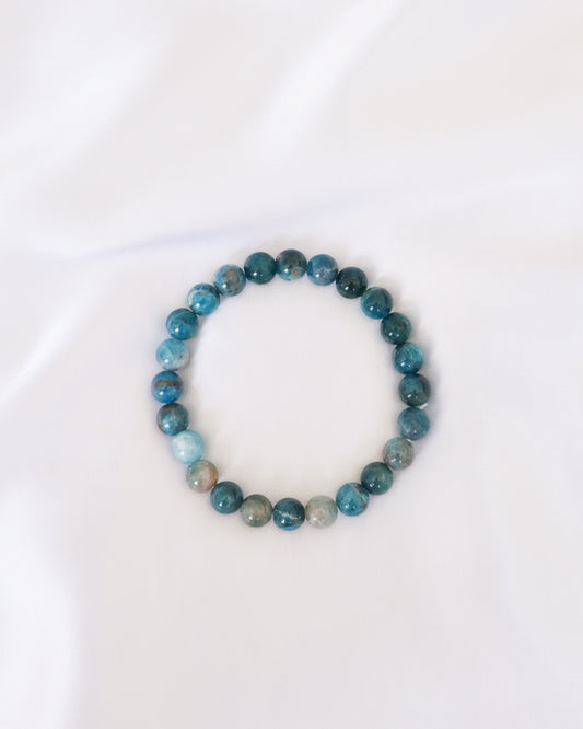 Blue Apatite Beaded Bracelet