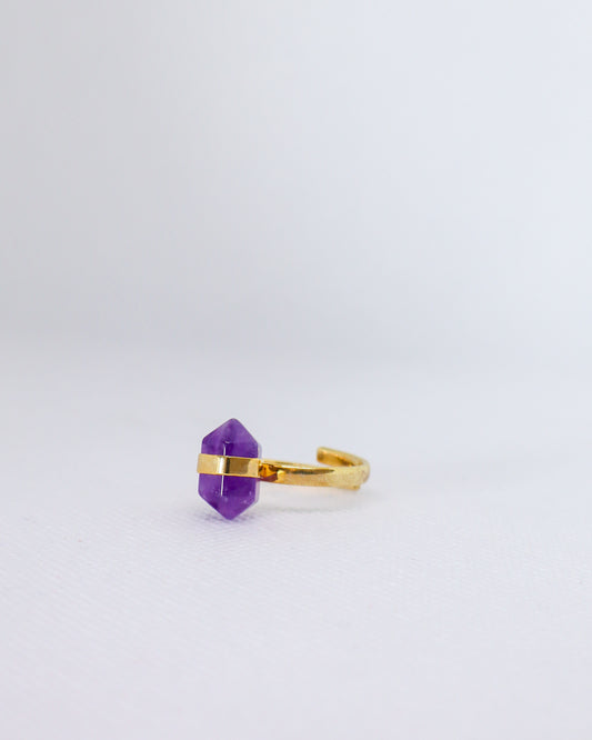 Double Terminated Amethyst Ring