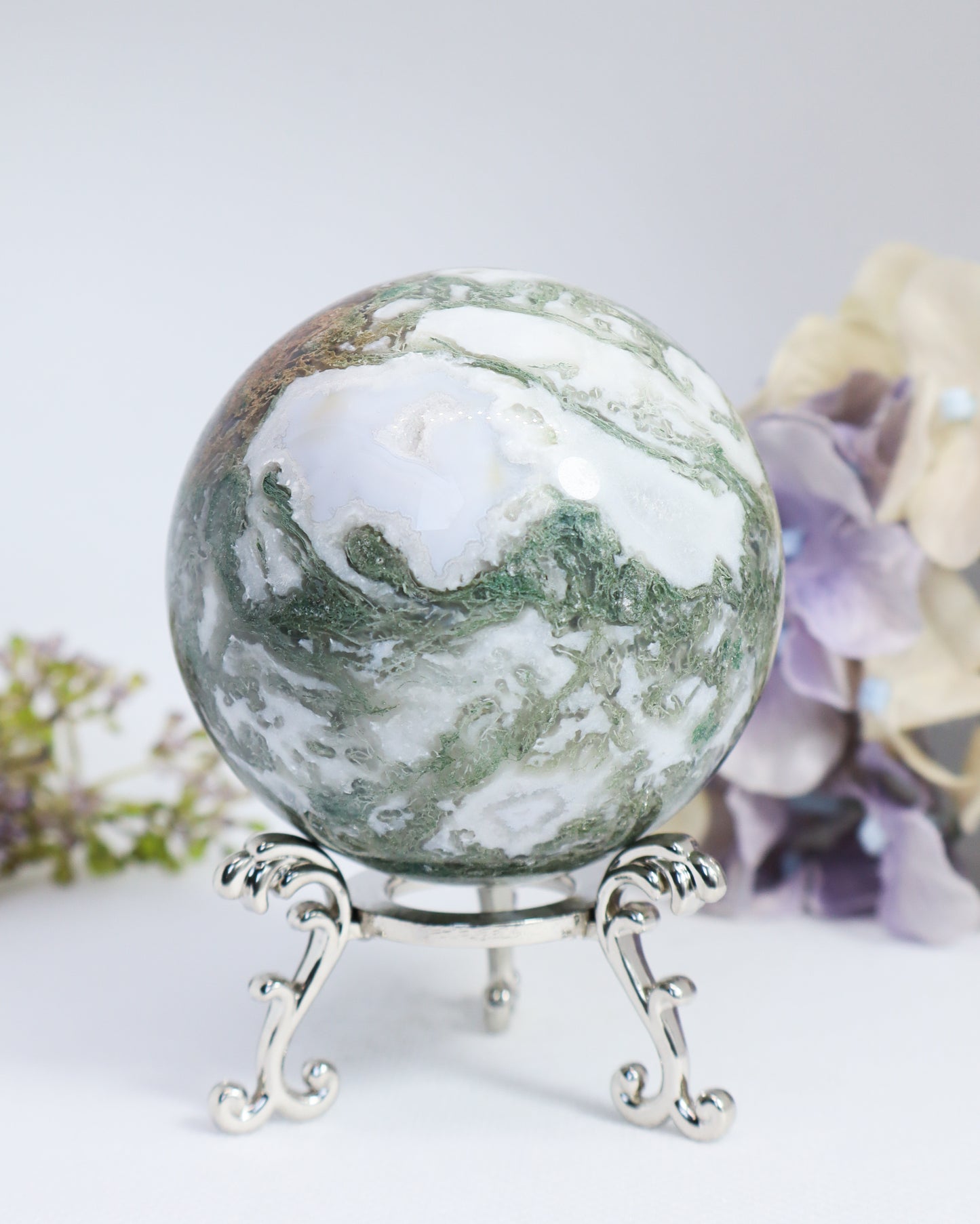 Moss Agate Sphere #18