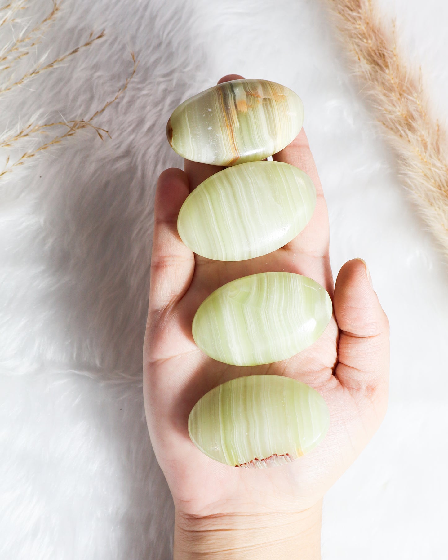 Green Banded Onyx Palmstones