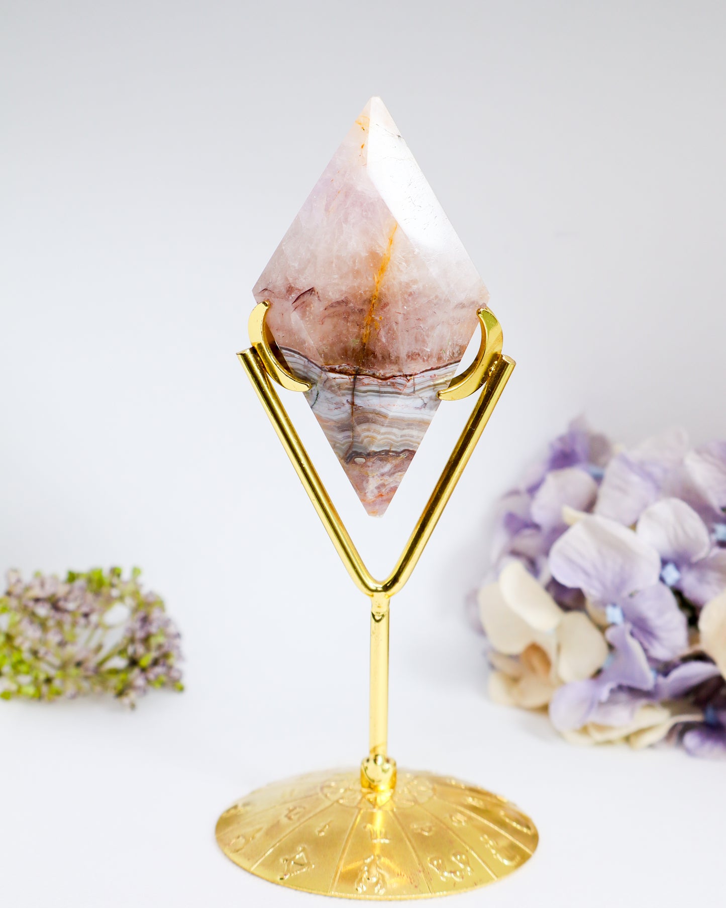 Amethyst Agate Diamond on Stand