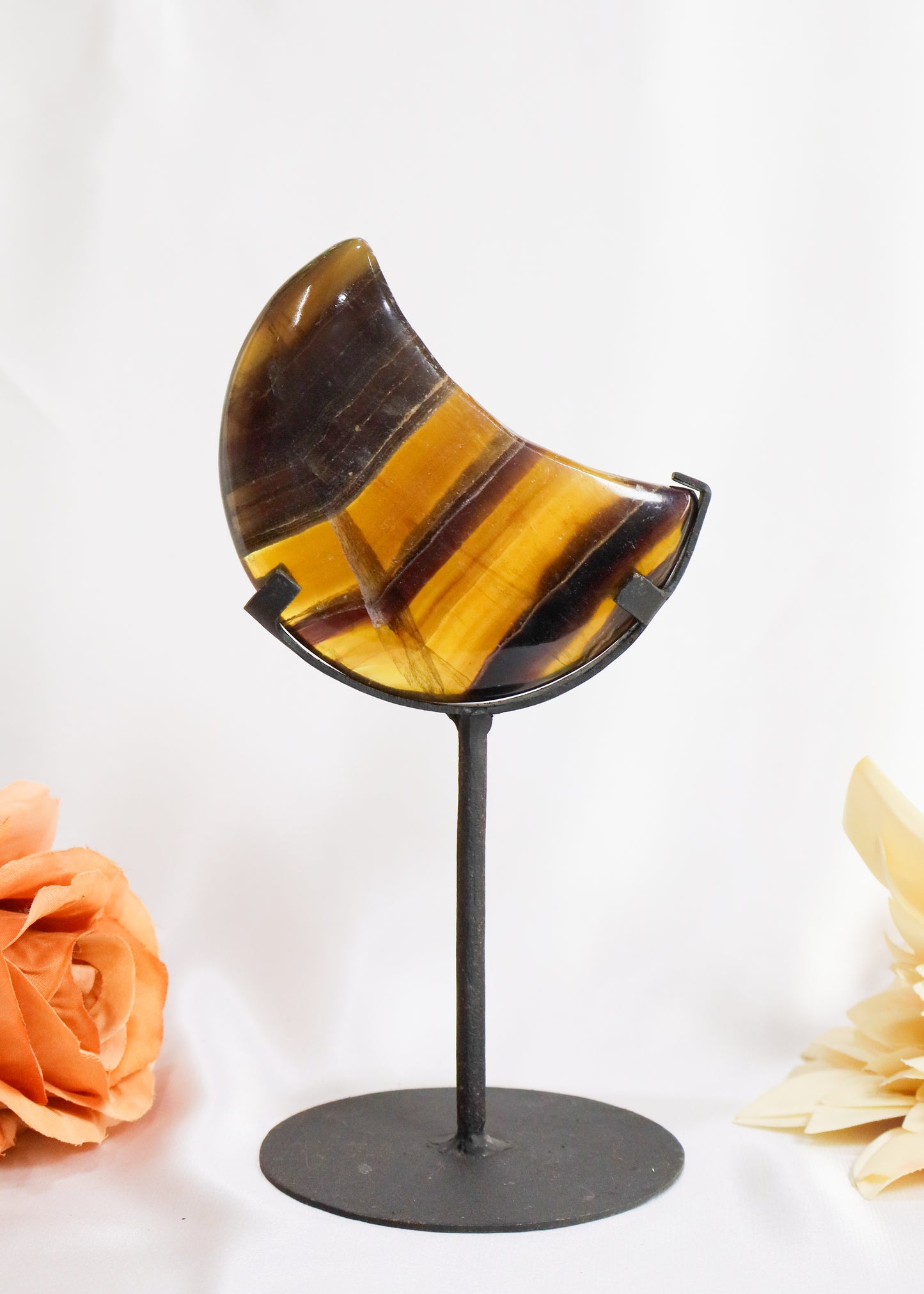 Rainbow Fluorite Moon on Stand #2