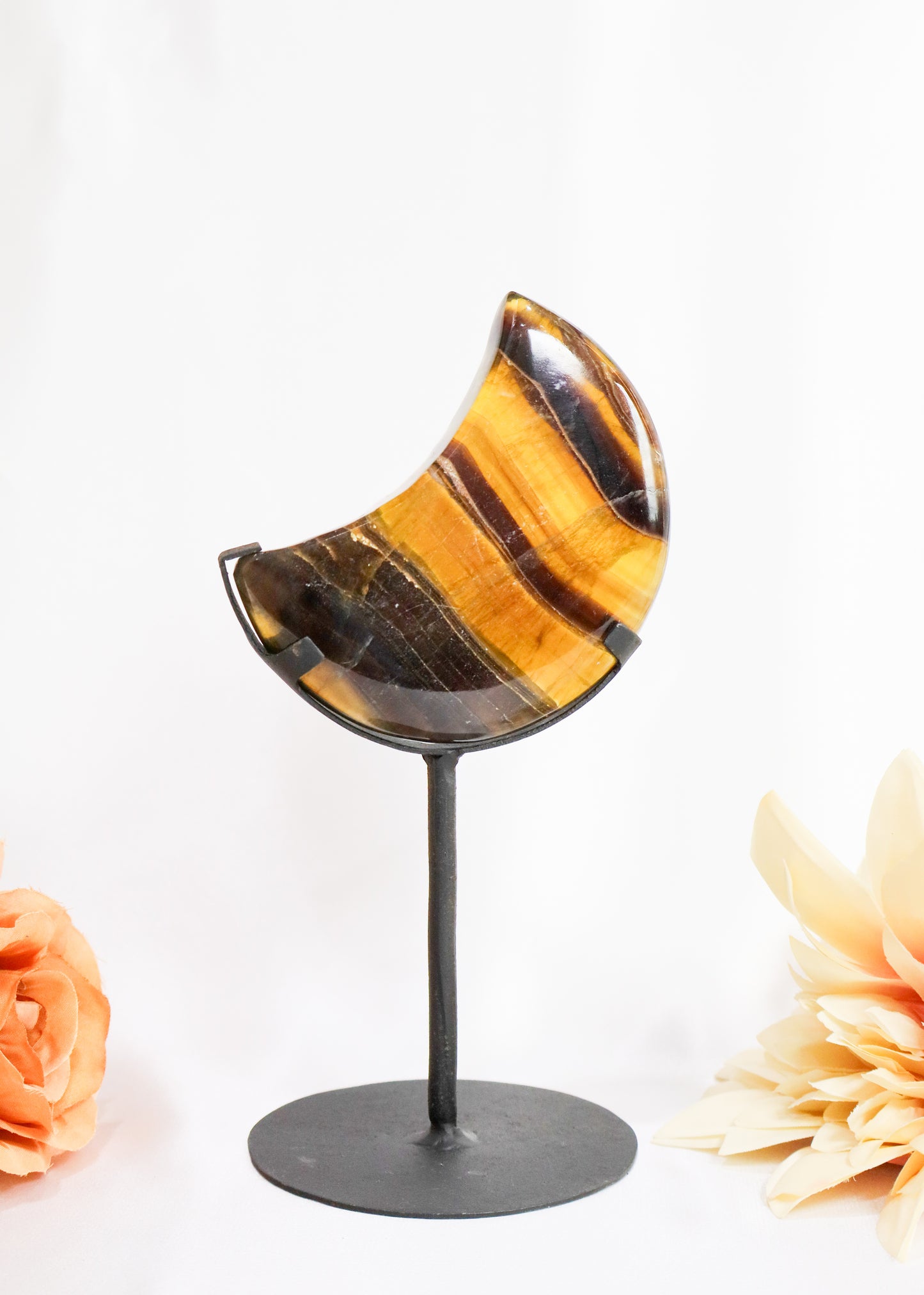 Rainbow Fluorite Moon on Stand #4