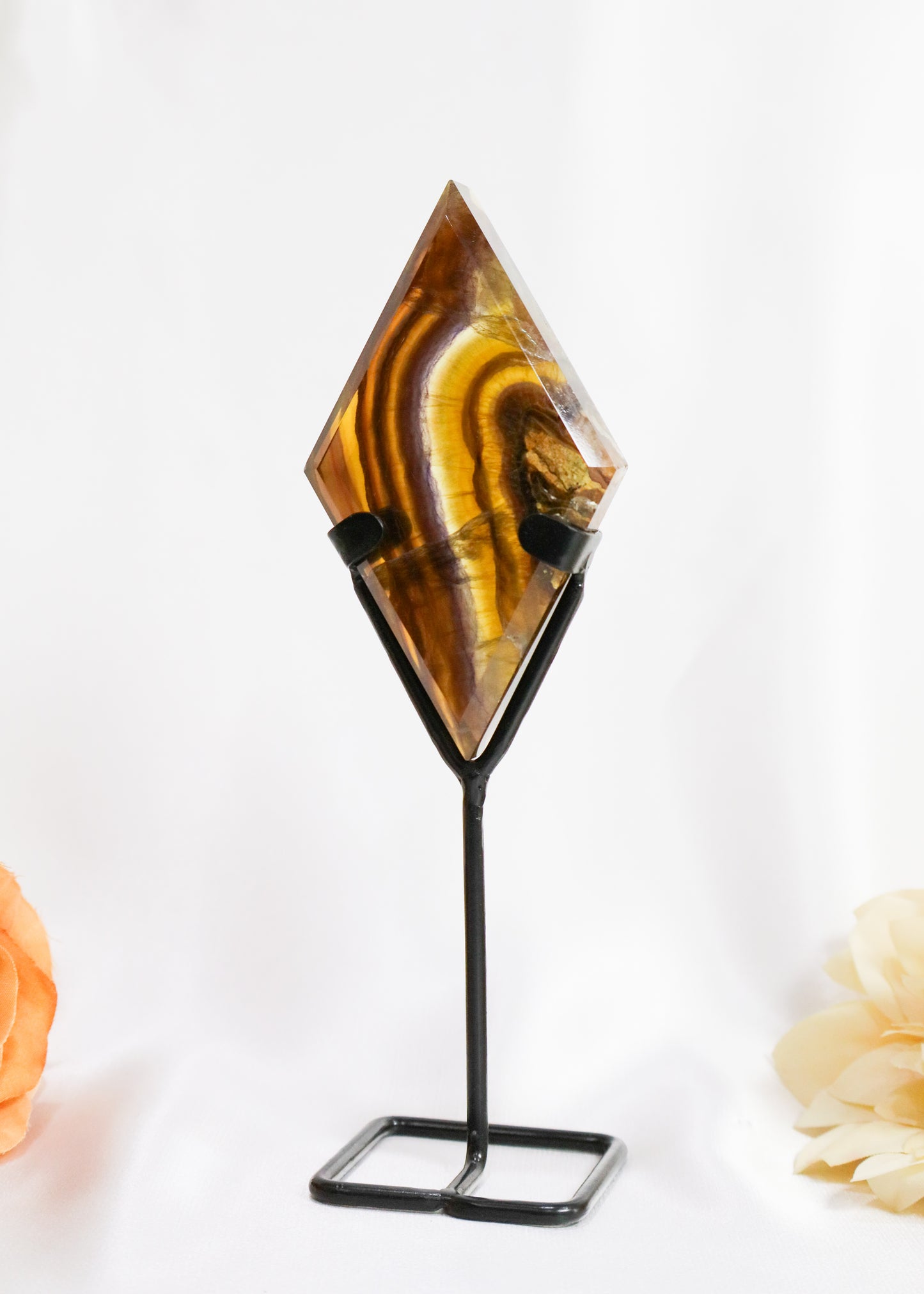 Rainbow Fluorite Diamond on Stand #3