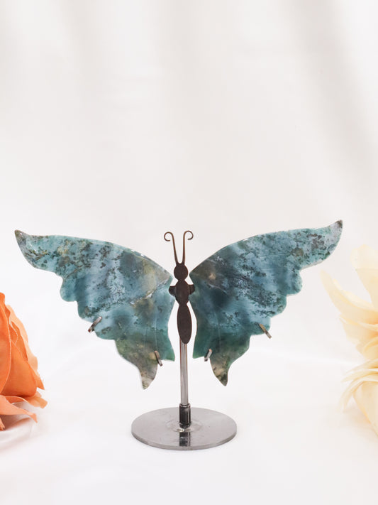 Moss Agate Butterfly Wings #14