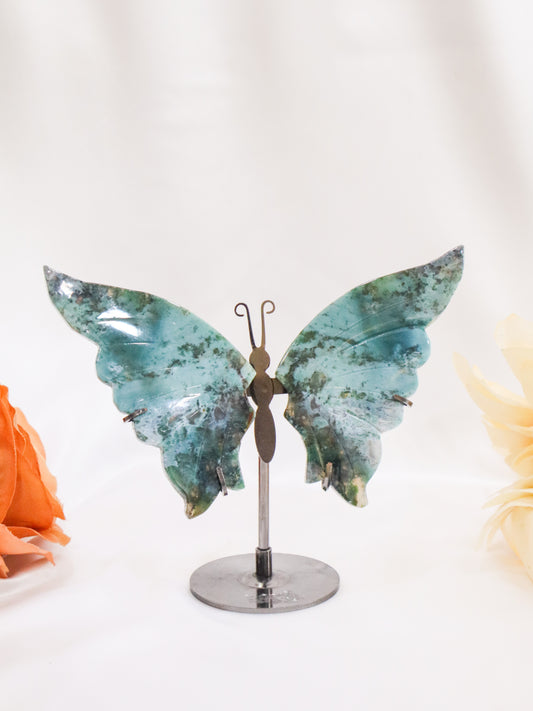 Moss Agate Butterfly Wings #13