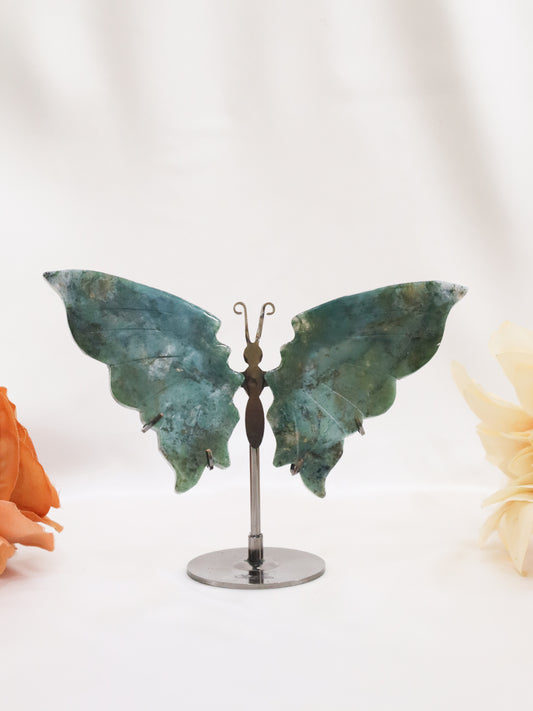 Moss Agate Butterfly Wings #16