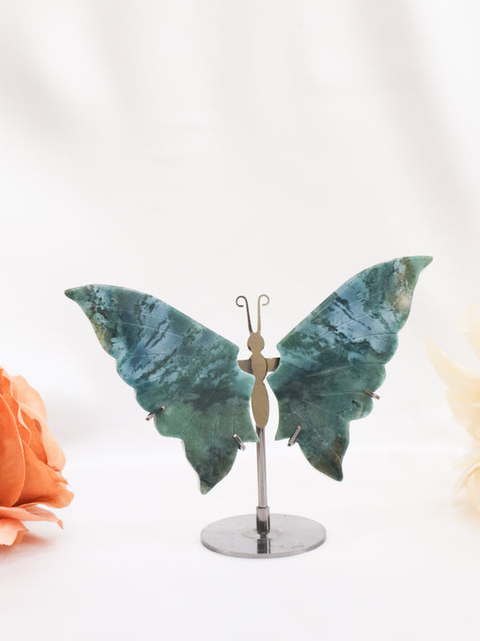 Moss Agate Butterfly Wings #18