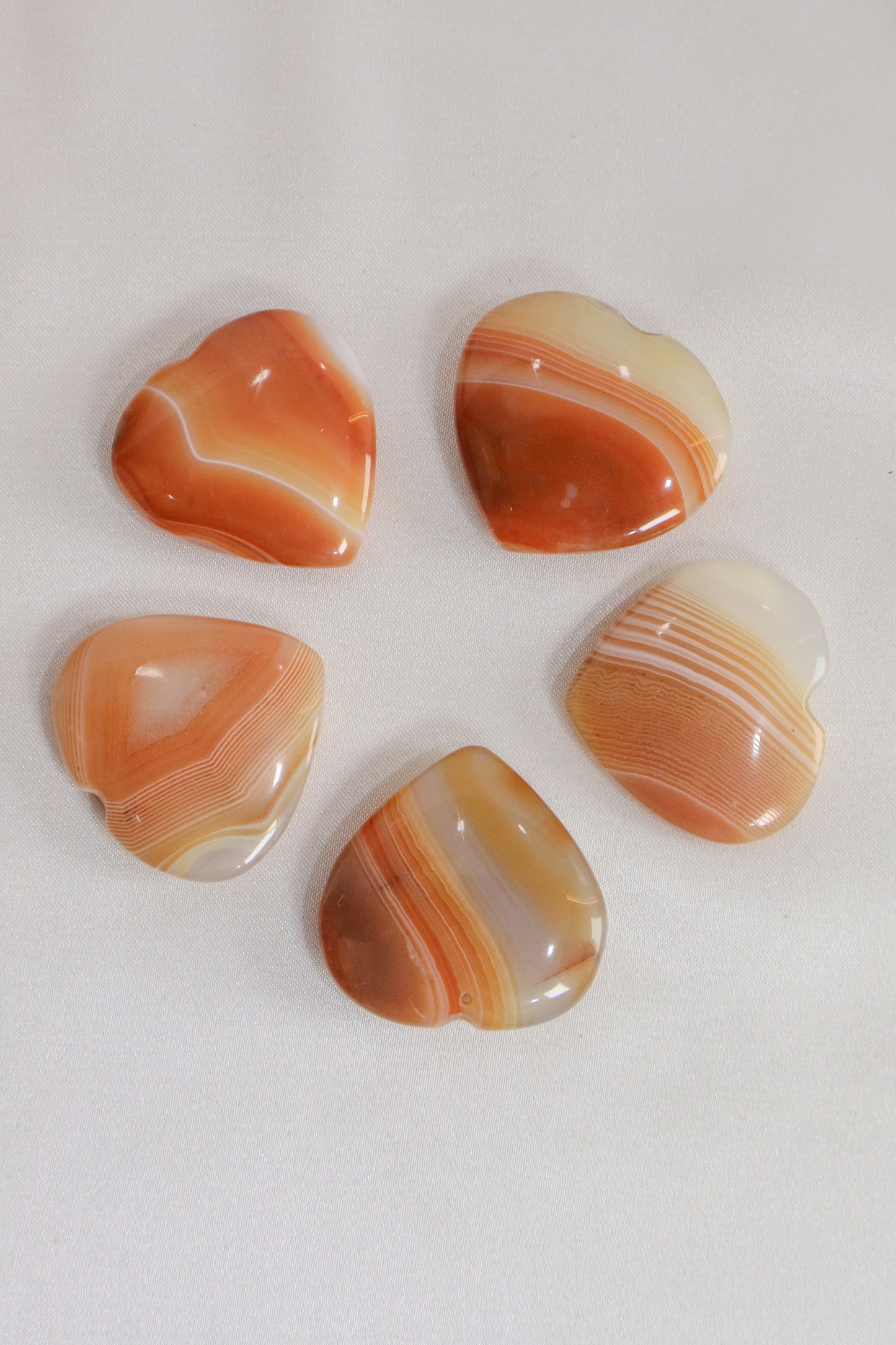 Red Lace Agate Hearts