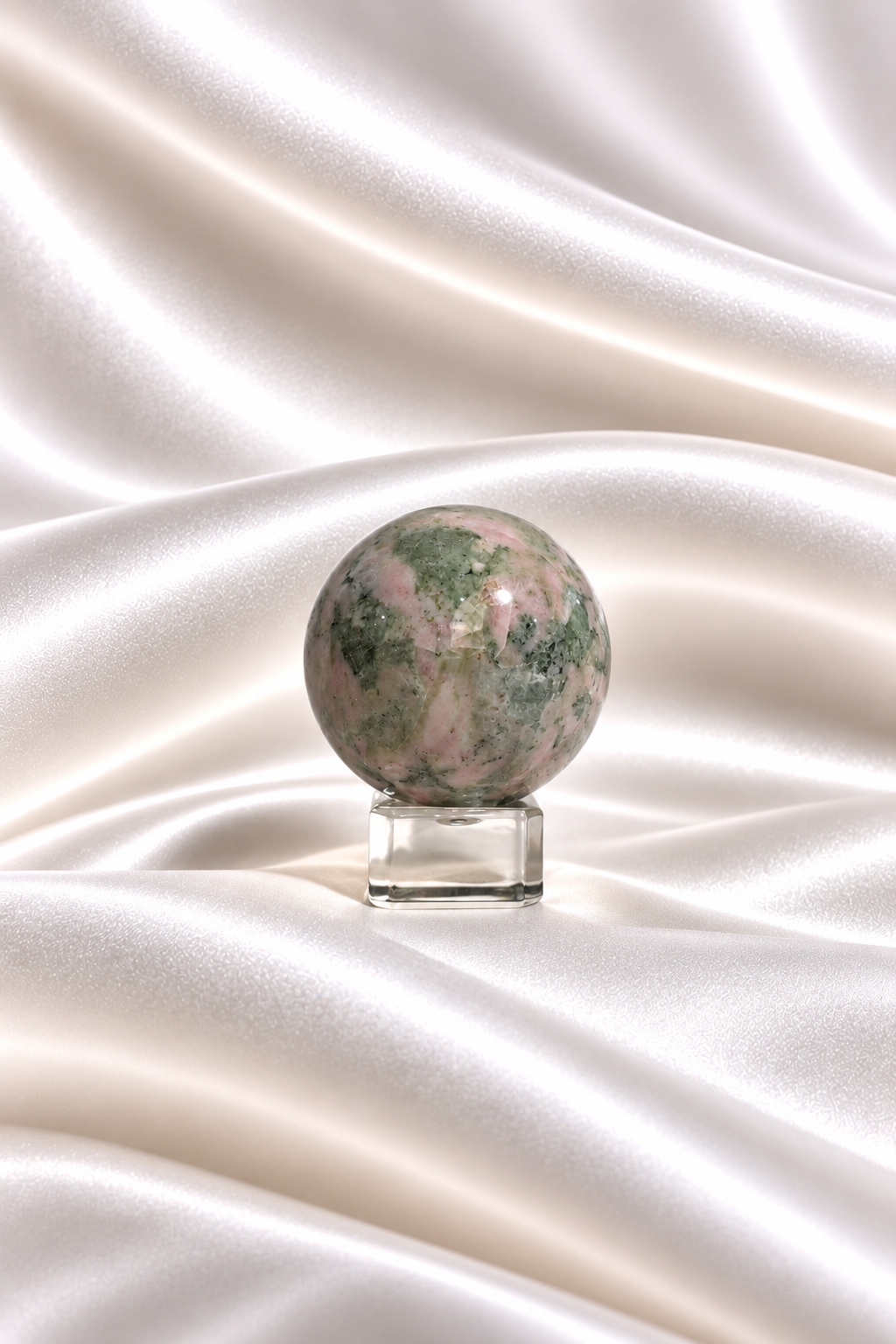 Pink Thulite w/ Green Epidote Sphere #5