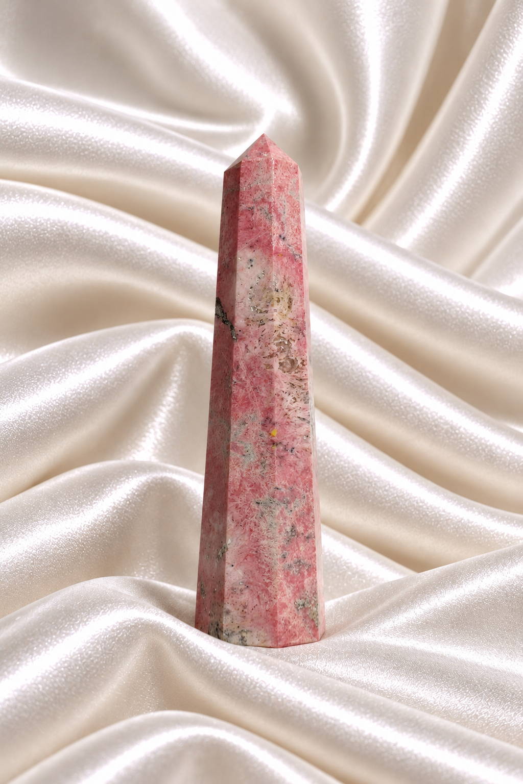 Peruvian Rhodonite Tower #15 - Tip Little Chipped