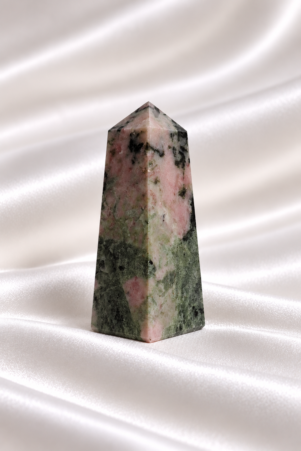 Pink Thulite w/ Green Epidote Tower #14