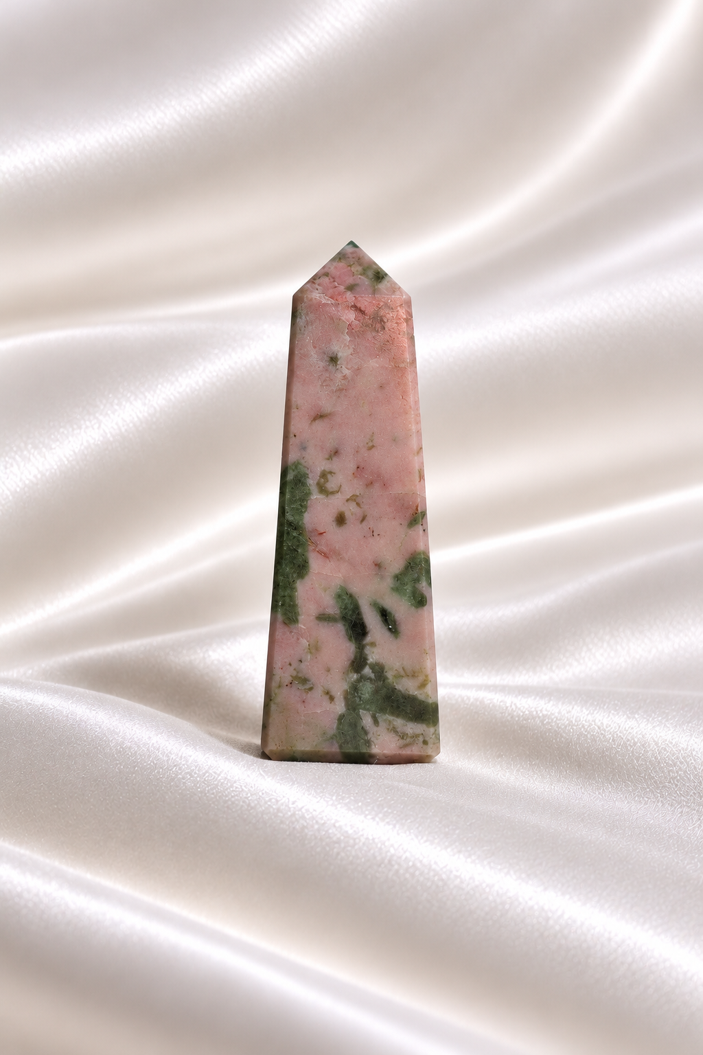 Pink Thulite w/ Green Epidote Tower #9