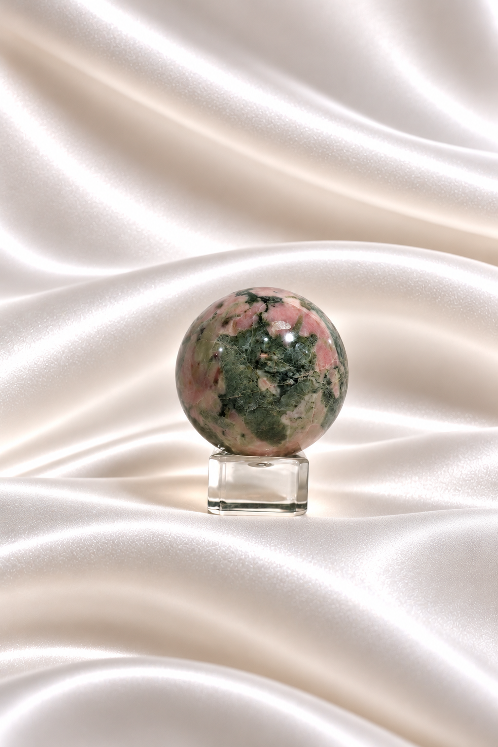 Pink Thulite w/ Green Epidote Sphere #2