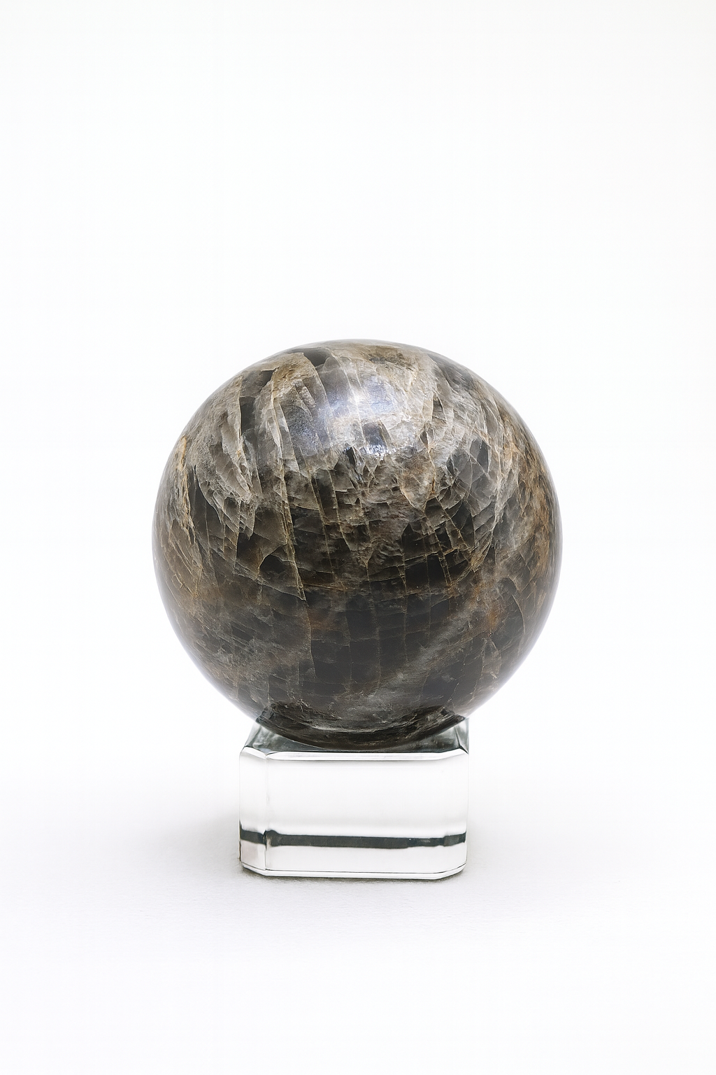 Black Moonstone Sphere #2 - Little Chipped