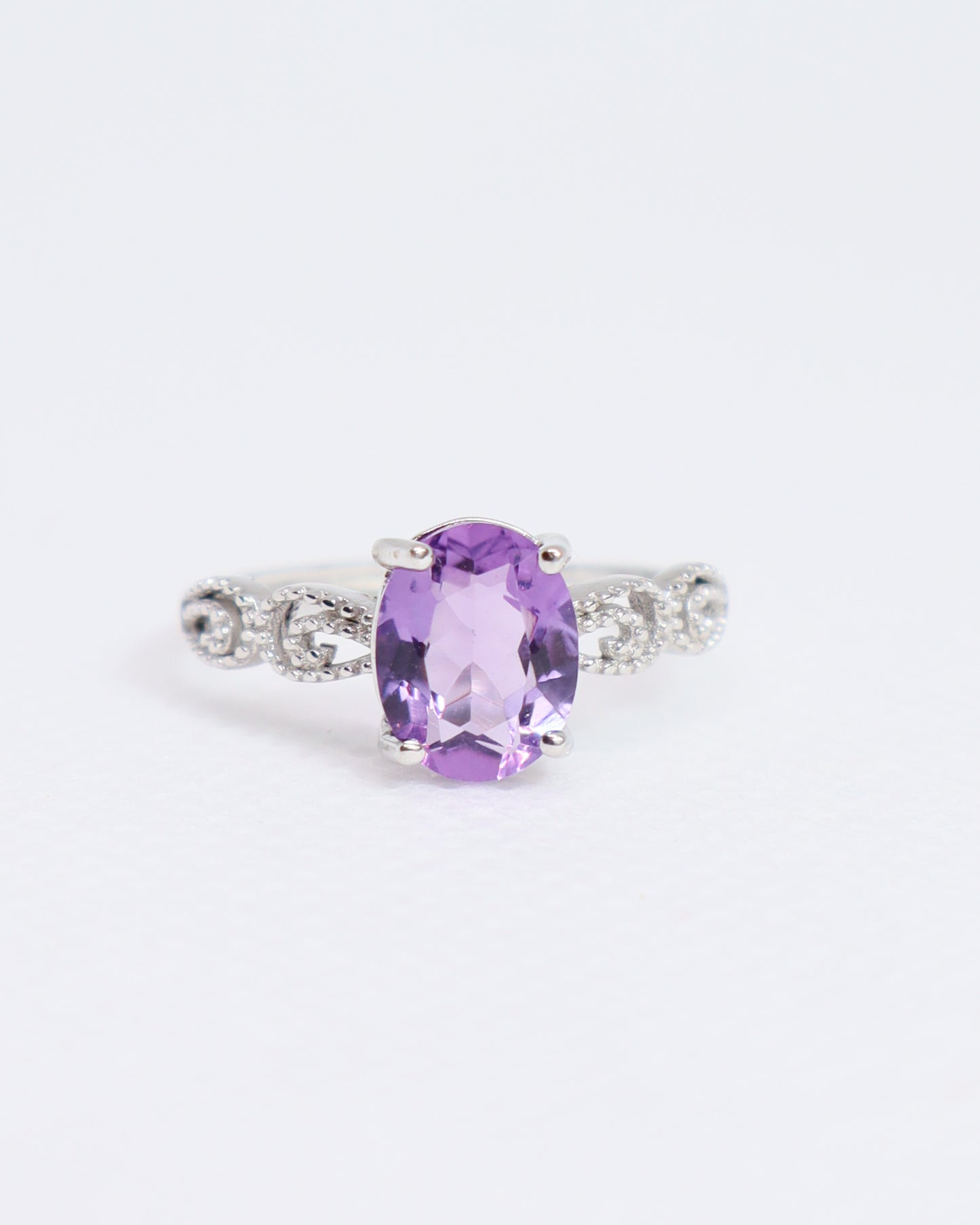 Amethyst Ring - 925 Sterling Silver Ring