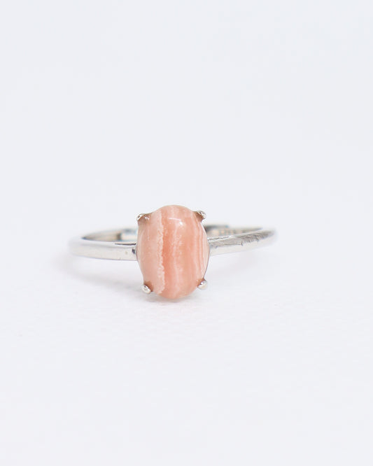 Rhodochrosite Ring - 925 Sterling Silver