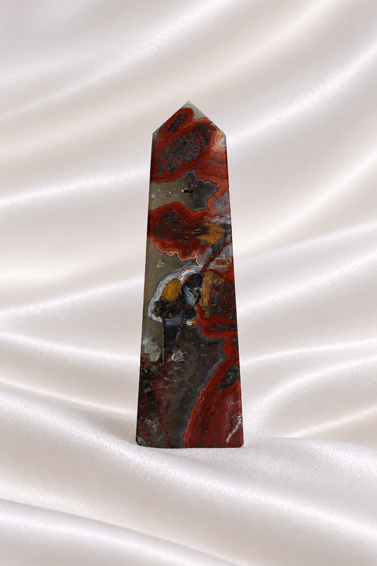 Mexican Crazy Lace Agate Tower #36