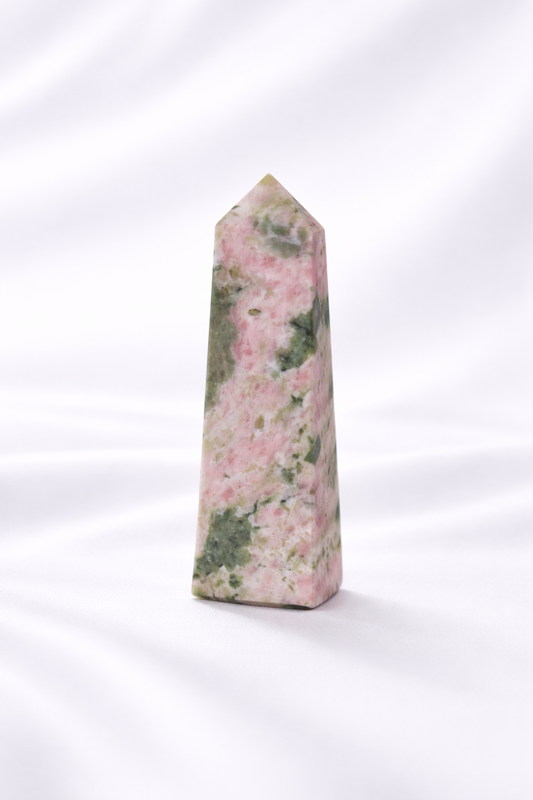 Pink Thulite w/ Green Epidote Tower #2