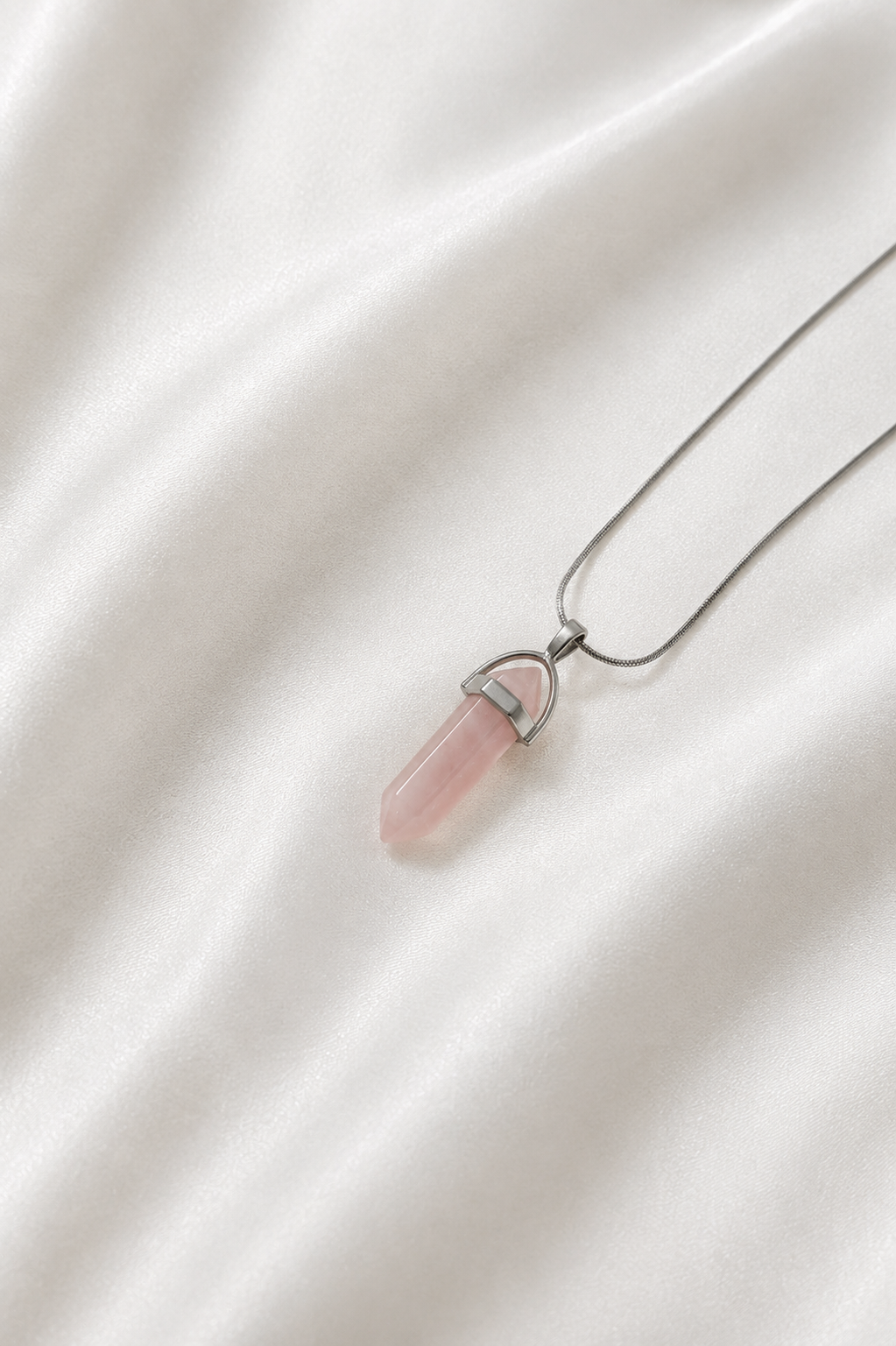 Rose Quartz Pencil Necklace