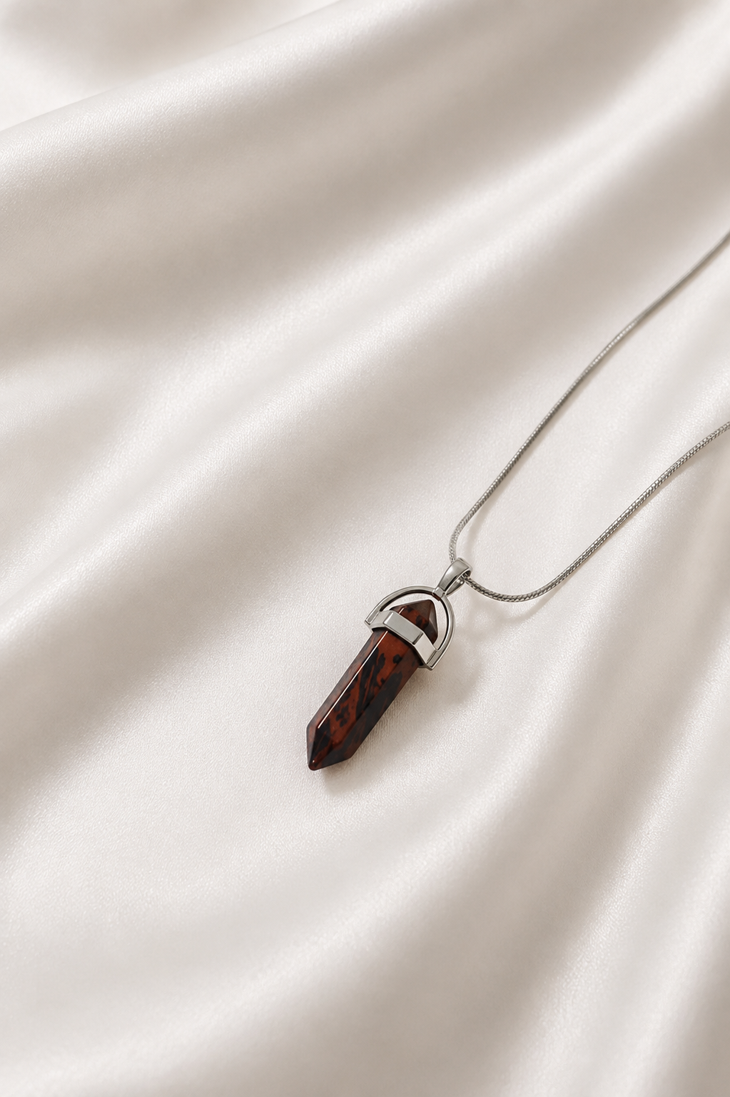 Mahogany Obsidian Pencil Necklace