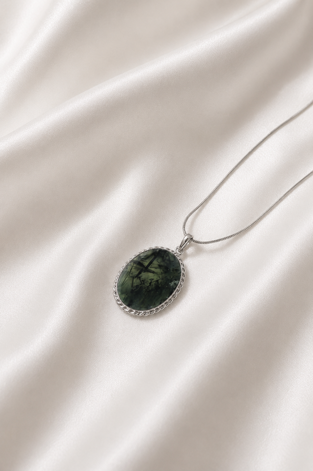 Prehnite Oval Necklace