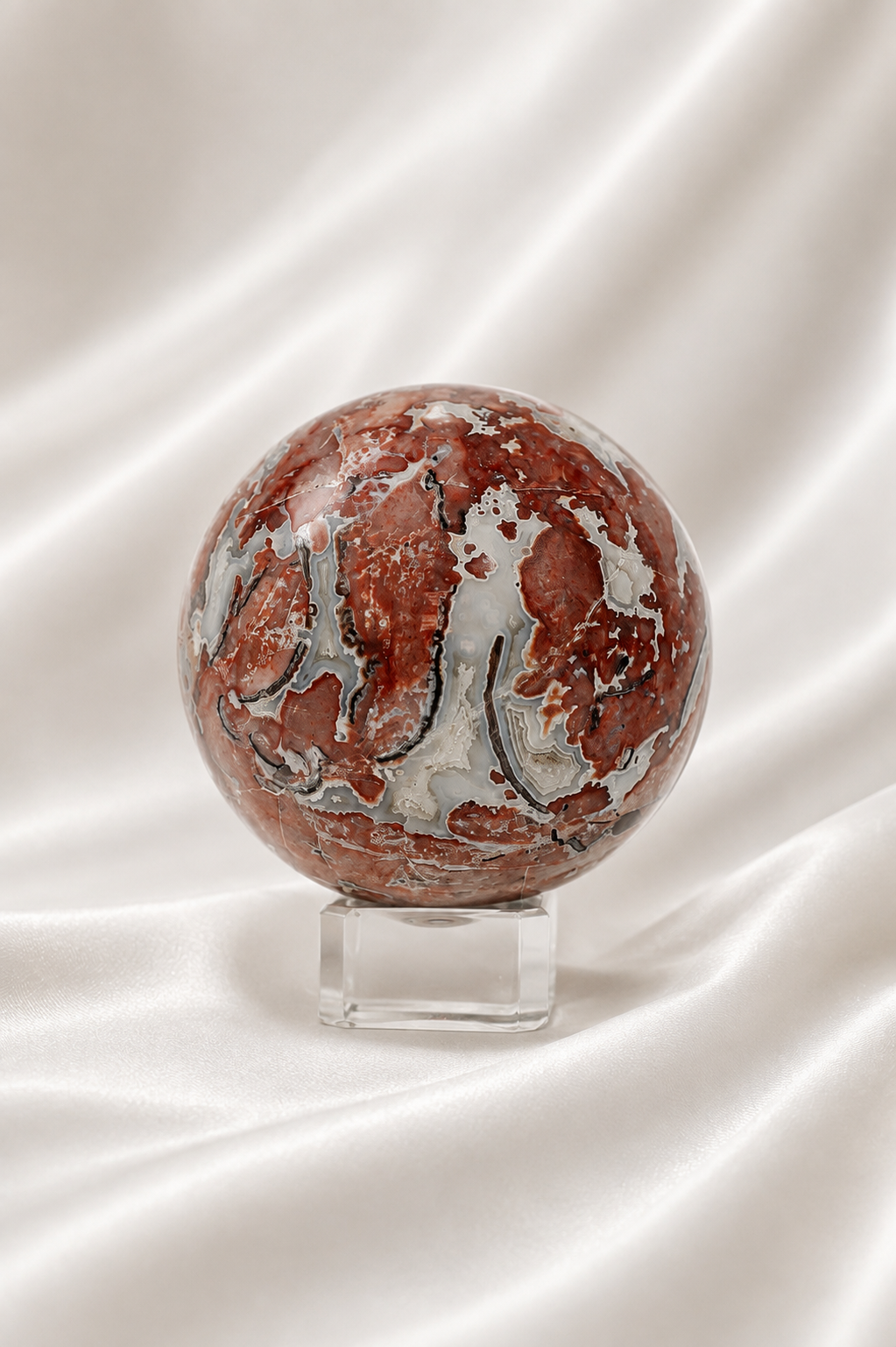 Sangria Lace Agate Sphere #1