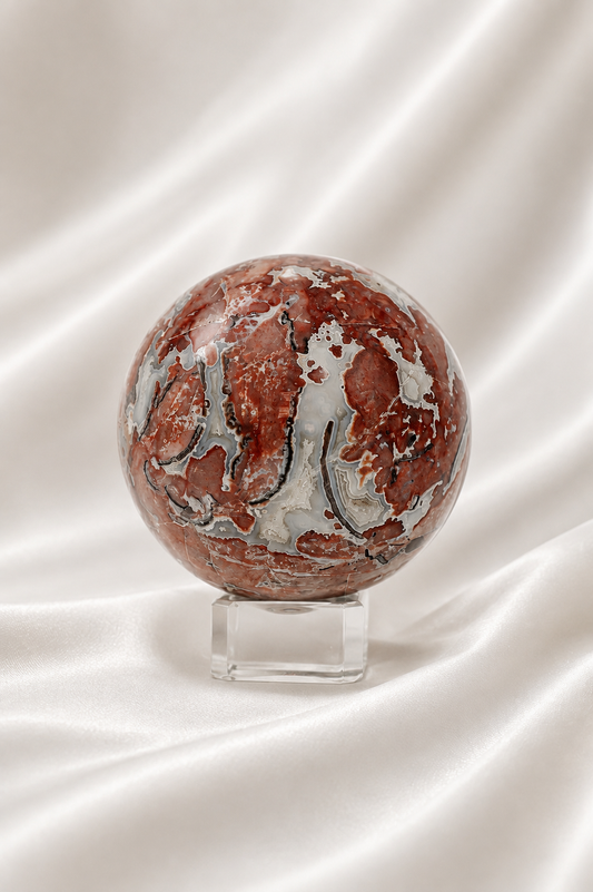 Sangria Lace Agate Sphere #1
