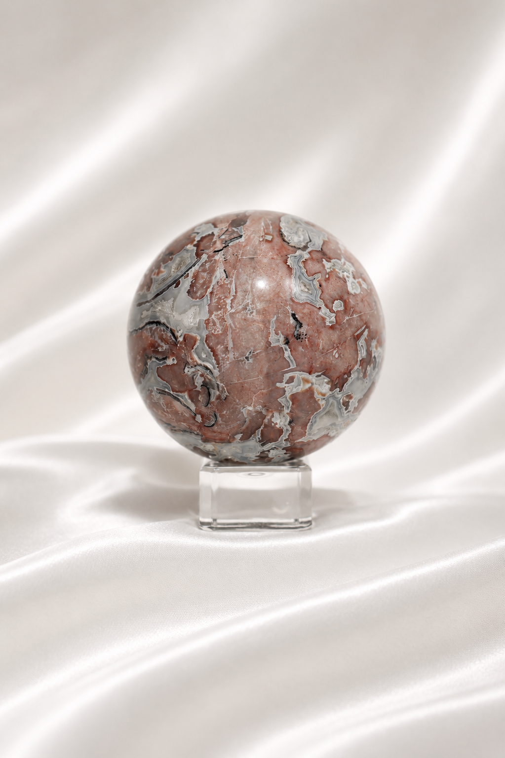 Sangria Lace Agate Sphere #1