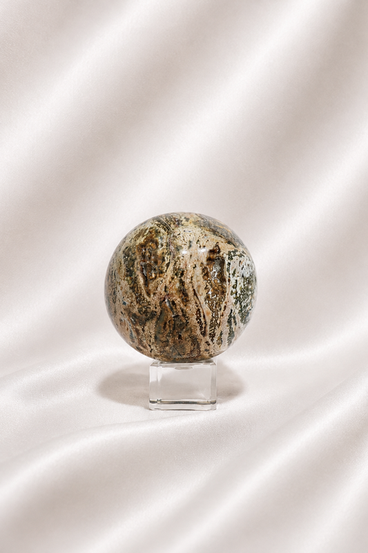 Orbicular Ocean Jasper Sphere #5
