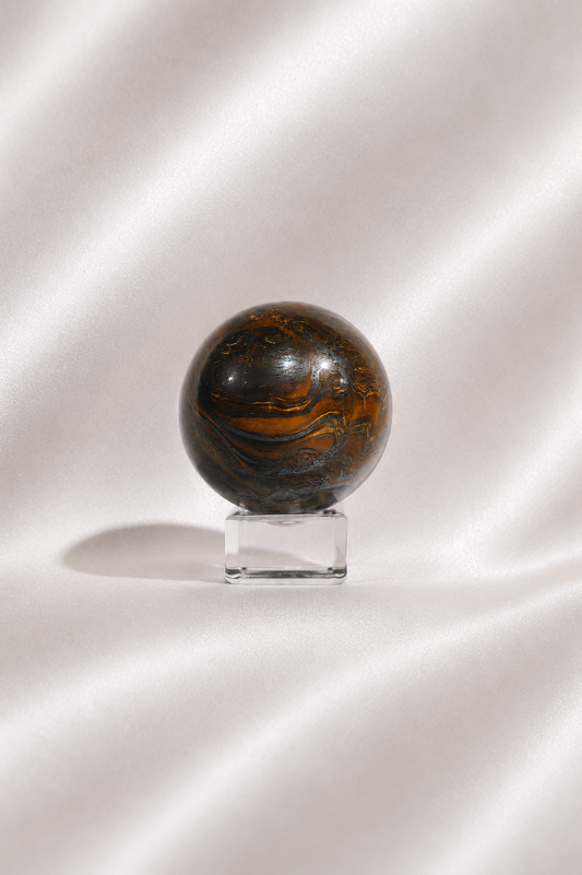 Tiger's Eye W/ Hematite Sphere #1