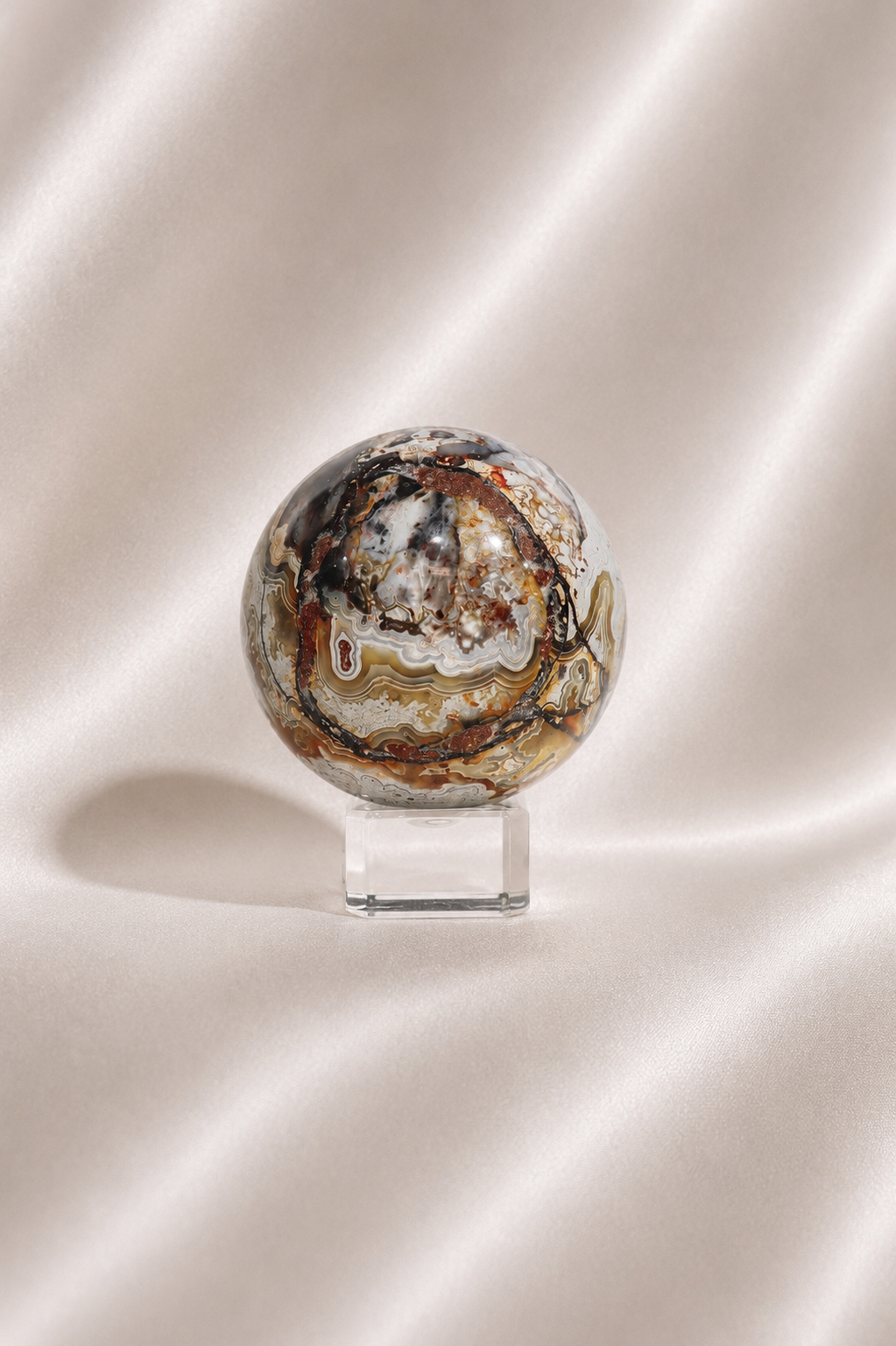 Mexican Crazy Lace Agate Sphere #8