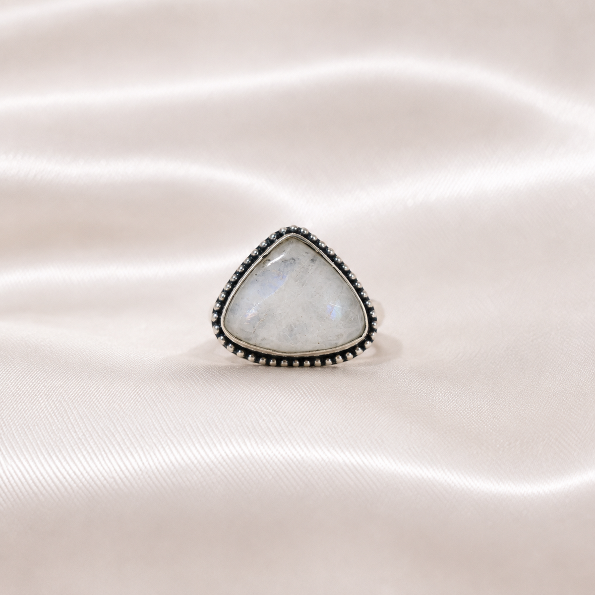 Moonstone Triangle Ring