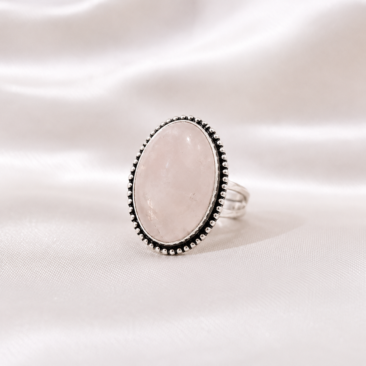 Rose Quartz Oval Ring