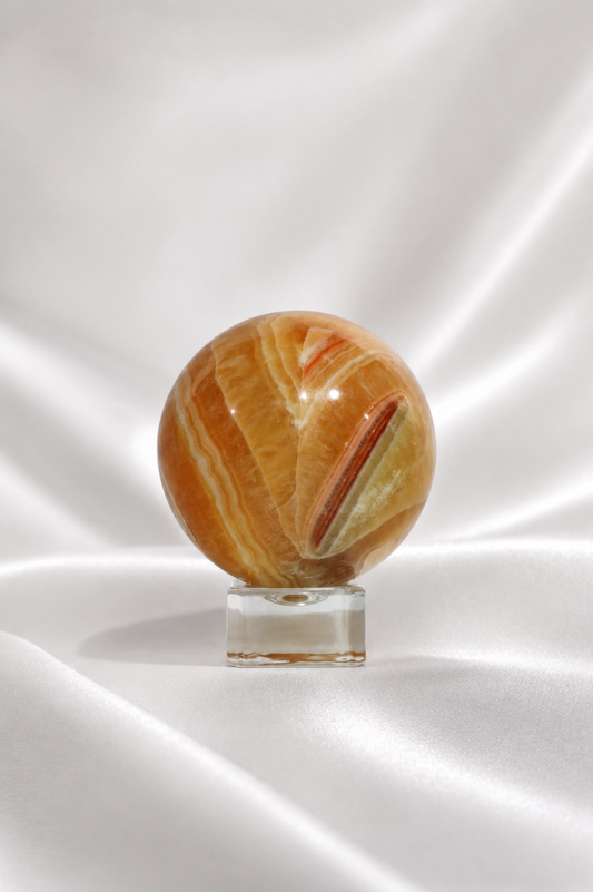 Orange Calcite Sphere #3