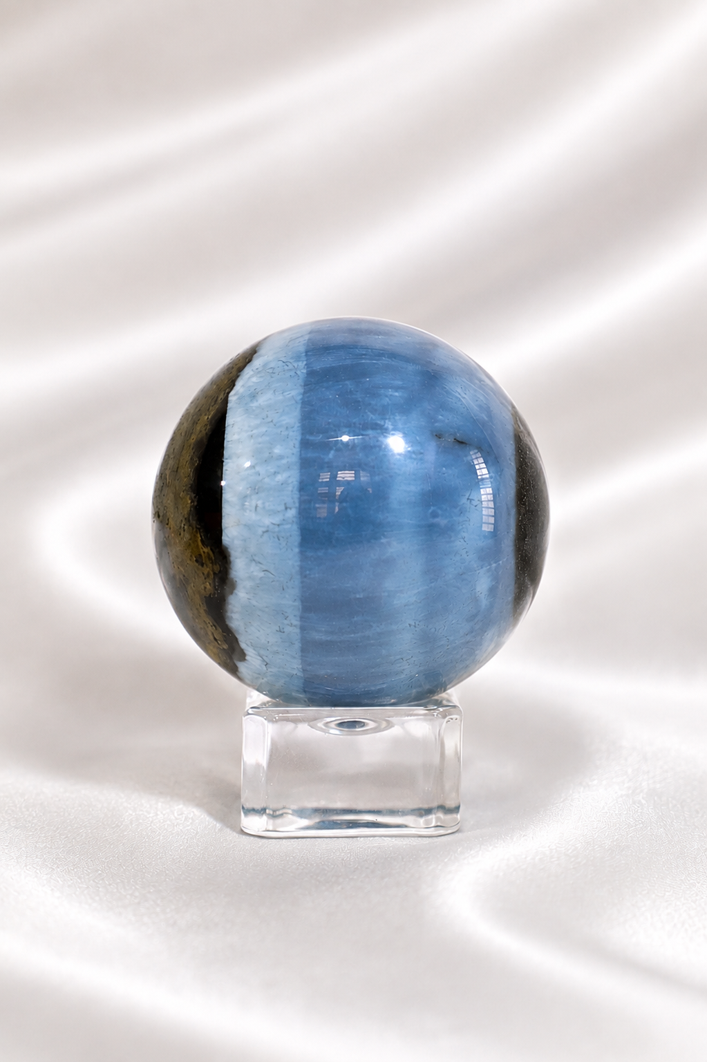 Blue Opal Sphere W/ Moss Agate Inclusions #12- RARE