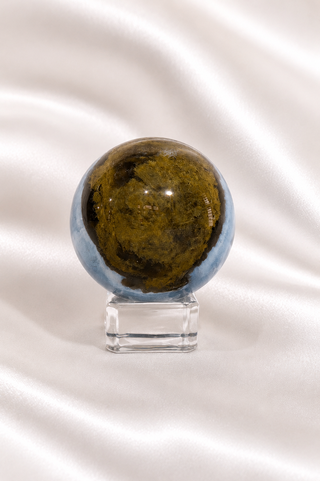 Blue Opal Sphere W/ Moss Agate Inclusions #12- RARE